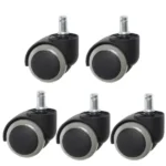 ⁦طقم عجل كراسى مكتب 5 قطع لون اسود فى رمادى⁩ - الصورة ⁦2⁩