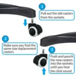 ⁦طقم عجل كراسى مكتب 5 قطع لون ابيض فى اسود⁩ - الصورة ⁦2⁩