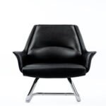 كرسي انتظار جلد أسود أنيق ومريح – جودة عالية وسعر مميز