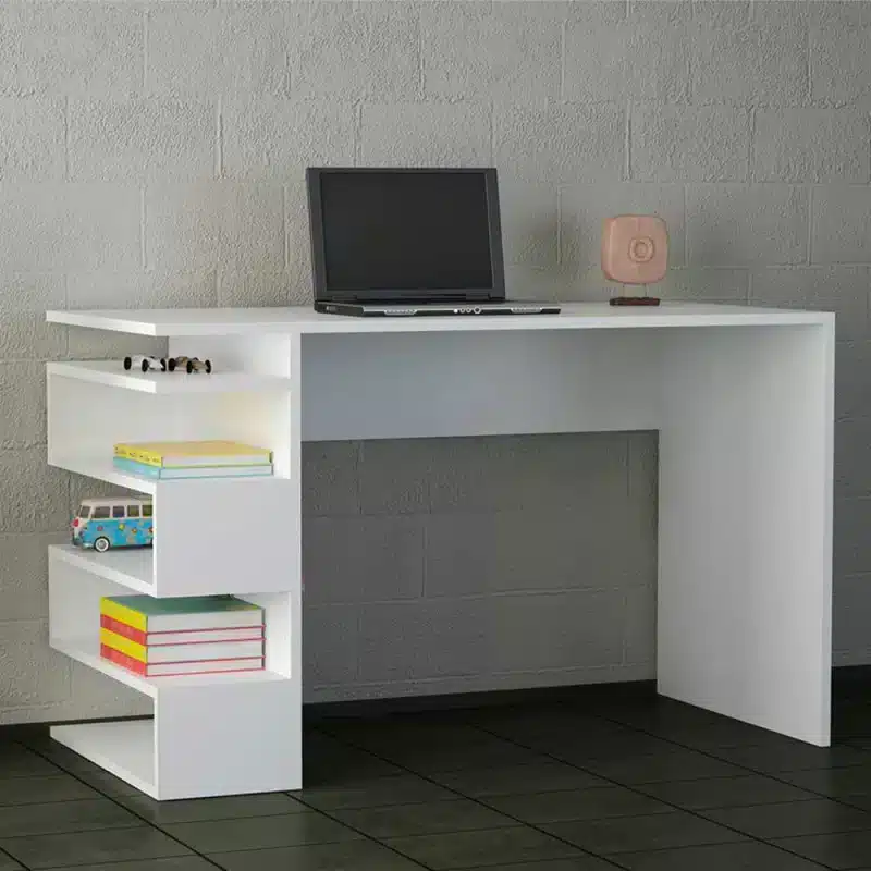 Desk-120×60-cm-TRA320 مكتب أبيض للمذاكرة للشباب - الصورة 1