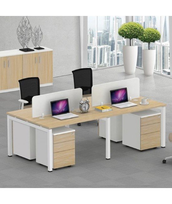 GW 286-550x652 محطة عمل مكتبية بيضاء لـ 4 أشخاص: الحل المثالي للعمل الجماعي - الصورة 1