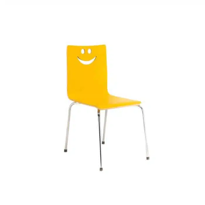 Happy-Smiley-Kids-chair.jpg كرسي أطفال خشب اصفر - الصورة 1