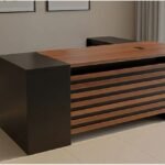 مكتب مدير أسود فاخر مع سايد جانبي MDF إسباني