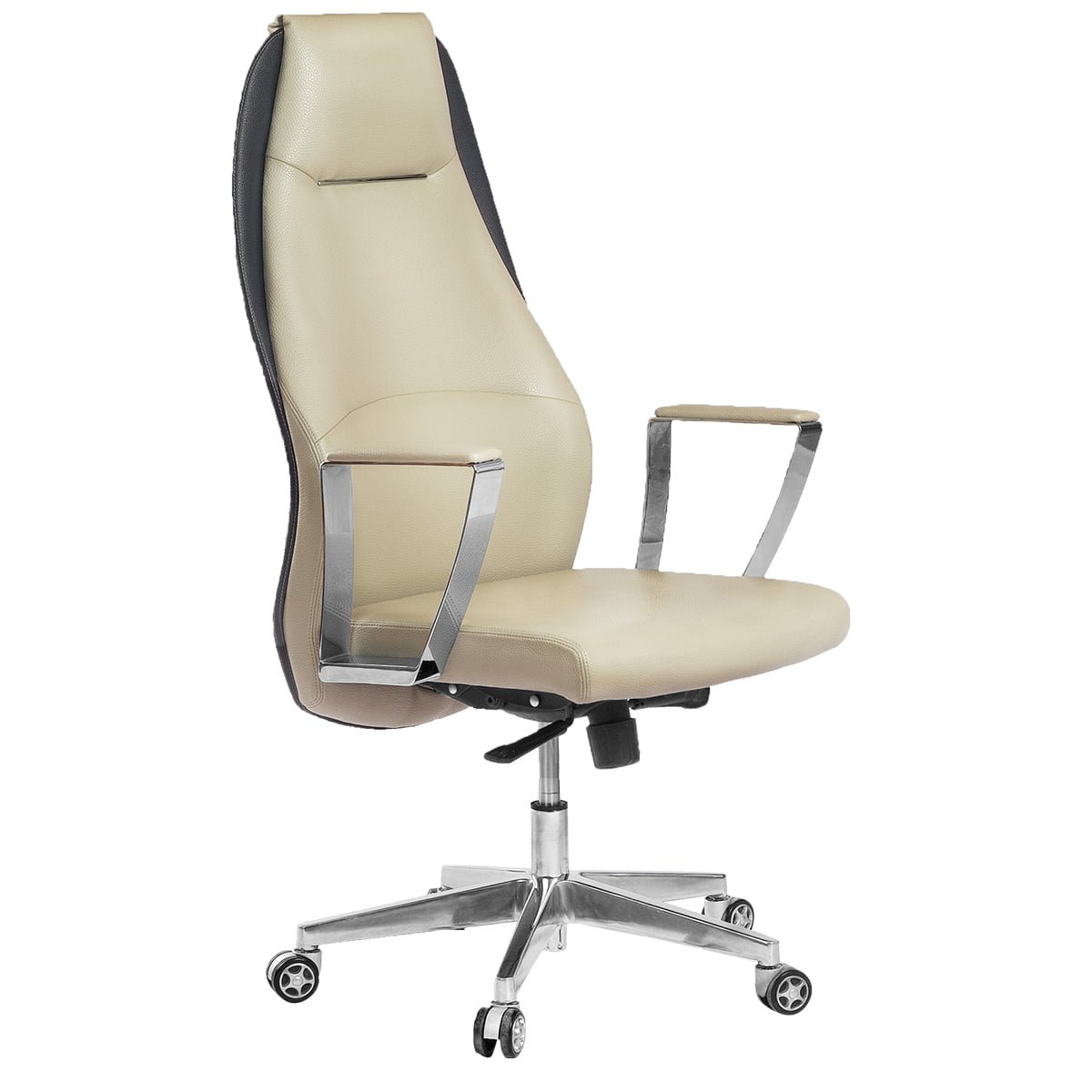 RC-204-1 كرسي مكتب مدير جلد متحرك بقاعدة معدن - الصورة 1