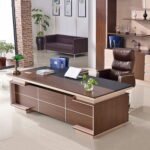 ⁦مكتب مدير اسود مع سايد جانبي⁩ - الصورة ⁦4⁩