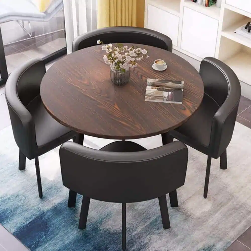 Round-Dining-Table-طاولة-طعام-دائرية-5.jpg طاولة طعام دائرية مع 4 كراسي - الصورة 1