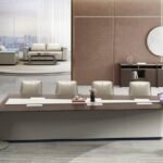 طاولة مكتب استقبال فاخرة: اجتماع فعال للوظيفة والجمال