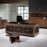 مكتب مدير فاخر مع سايد جانبي خشب MDF إسباني