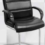 كرسي انتظار جلد أسود أنيق ومريح – جودة عالية وسعر مميز