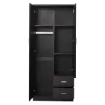 ⁦دولاب ملابس أسود بأدراج وأرفف⁩ - الصورة ⁦5⁩